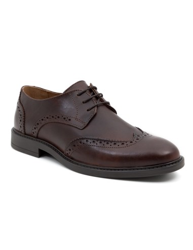 Derby de piel brogado color marrón