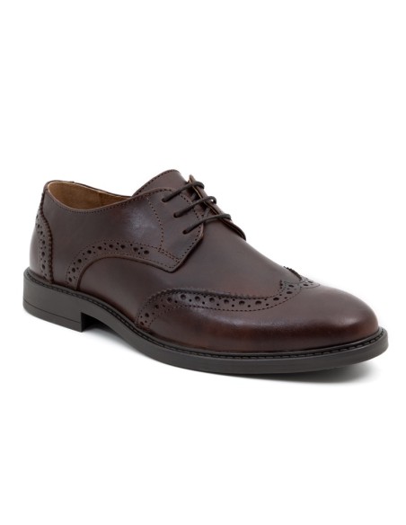 Derby de piel brogado color marrón