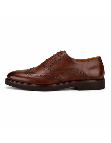 Oxford de piel de costura vuelta color cuero
