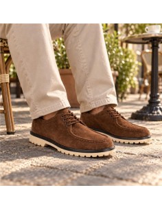 Brown suede derby