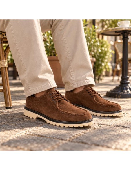 Brown suede derby
