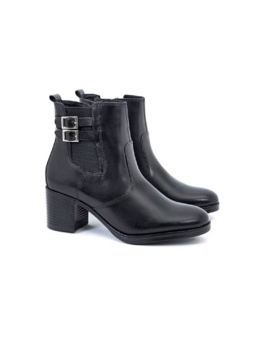 black leather women's ankle boots W-PRIOCHOR-NEGRO