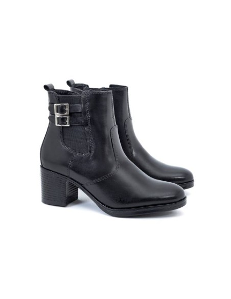 Black leather women's boots
