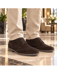 Brown suede derby