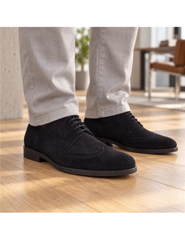 Derby suède bleu SERNOL-NAVY