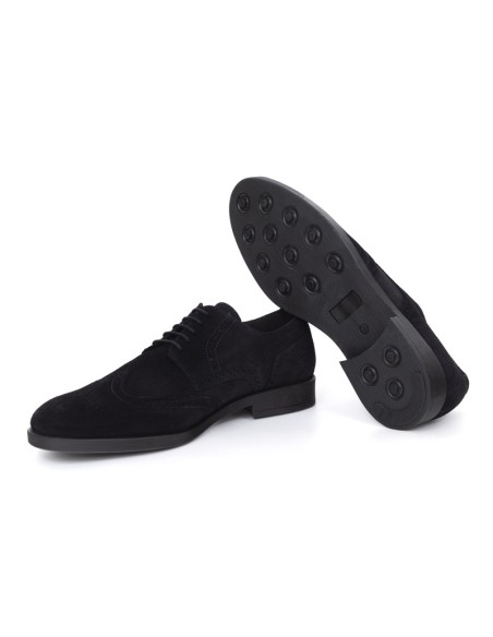Blue suede derby