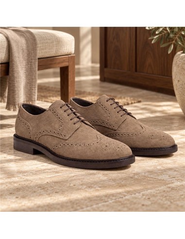 Beige leather derby