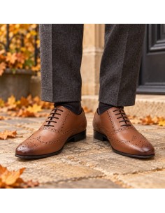 Oxford de peau marron TOFMAN-TABACO