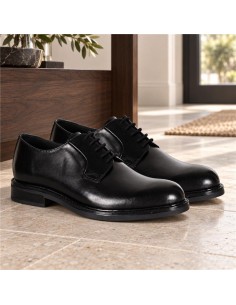 Black leather derby