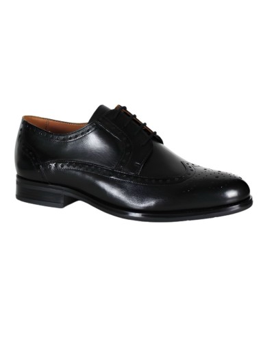 Derby de piel brogado color negro