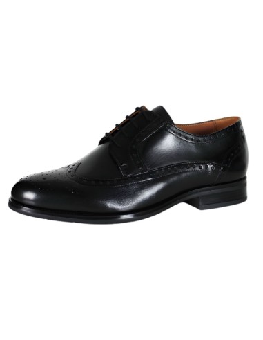 Black leather derby