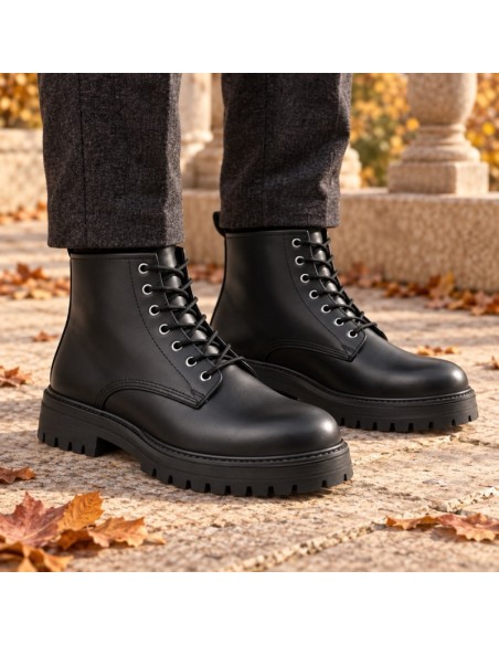 Black leather boot
