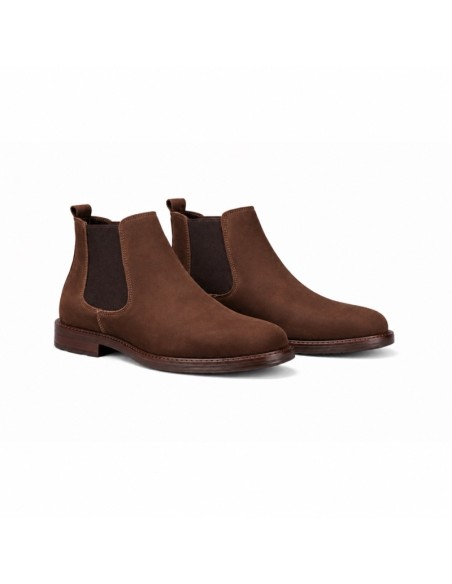 bottines chelsea nubuck marron NARVAL-BROWN