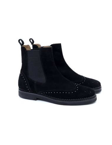 black suede women's ankle boots W-SACHELI-NEGRO