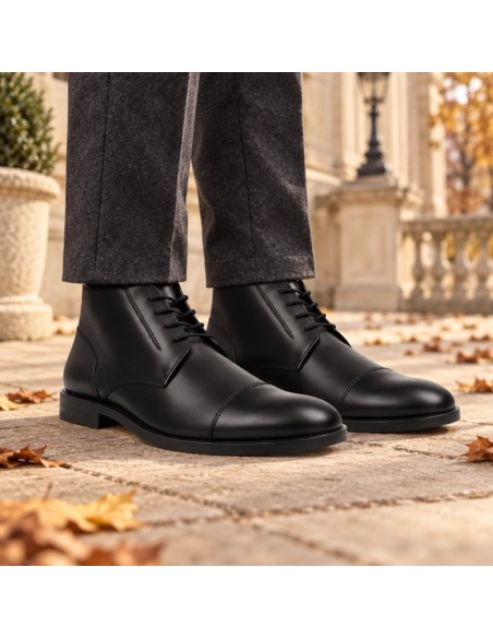 Bottine de peau le noir PRALON-NEGRO