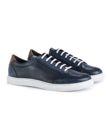 baskets en cuir bleu BETRAMAN-MARINO