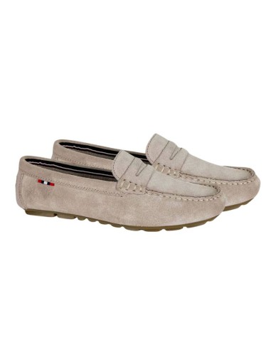 Mocasines de mujer de ante con antifaz color gris W-SELYMEN-GREY