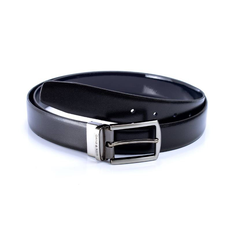 black reversible leather belt B-FLOREV-MARINO-NEGRO