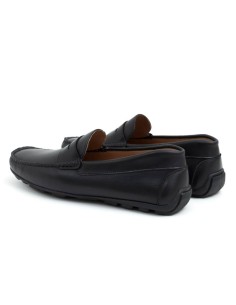 Mocasín de piel con antifaz color negro 2