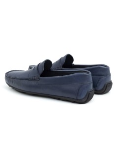 Mocasín de piel con antifaz color azul 2