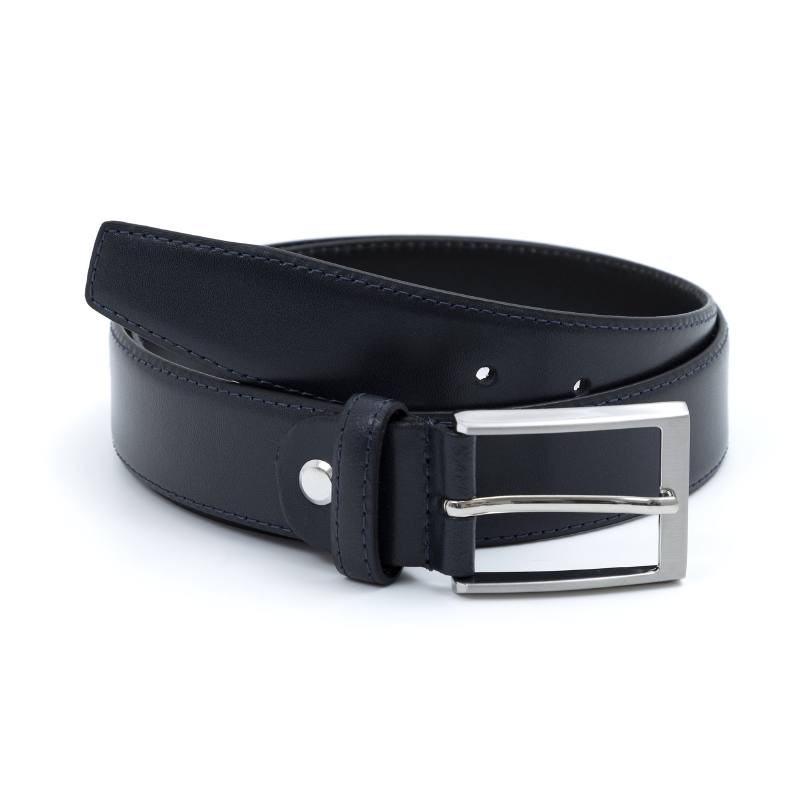 blue leather belt B-LANK-NAVY