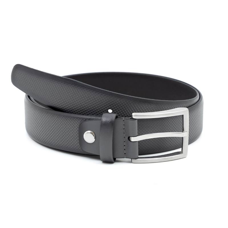 Ceinture en cuir gris B-LOME-GREY