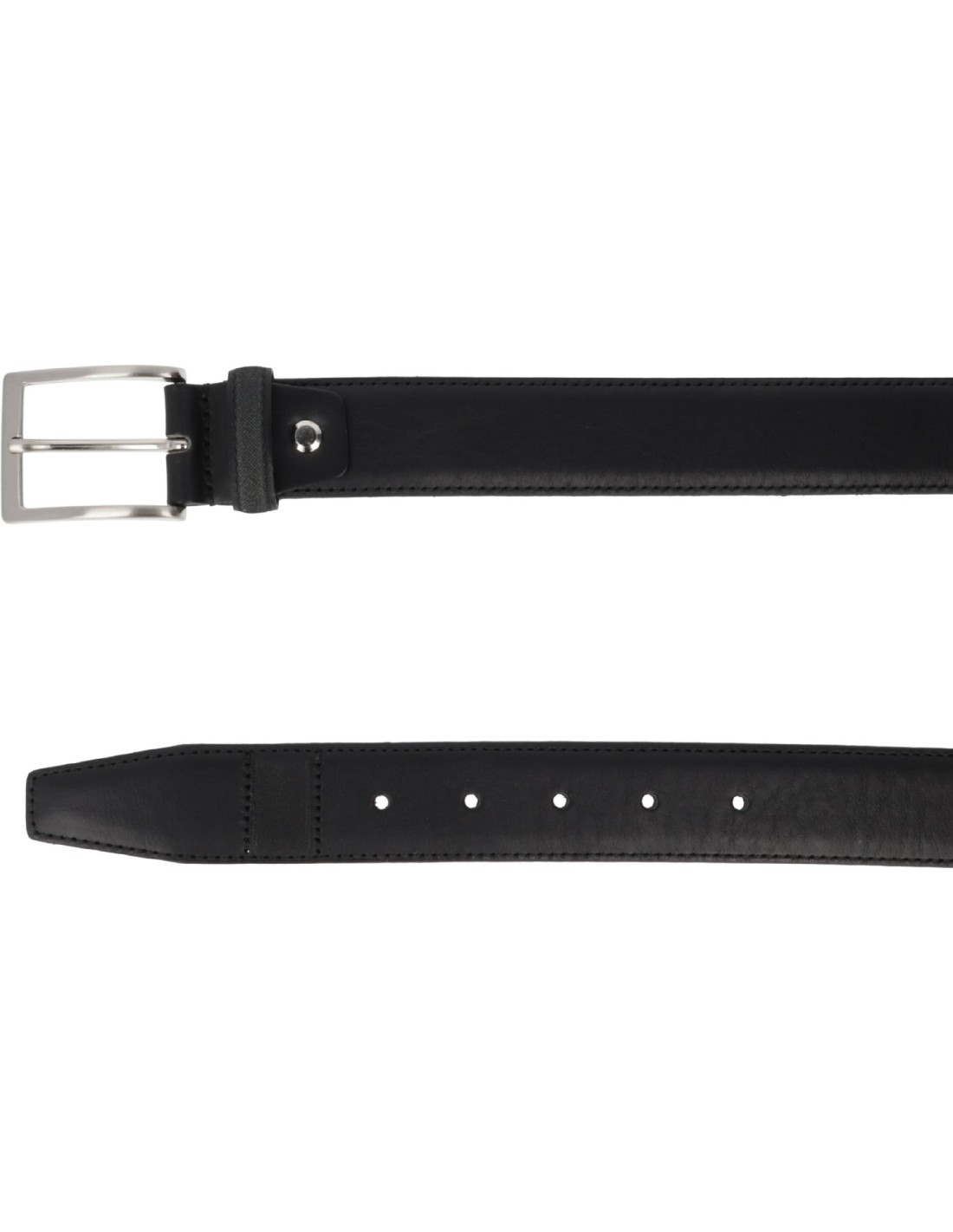 black leather belt B-VAFMAN-NEGRO
