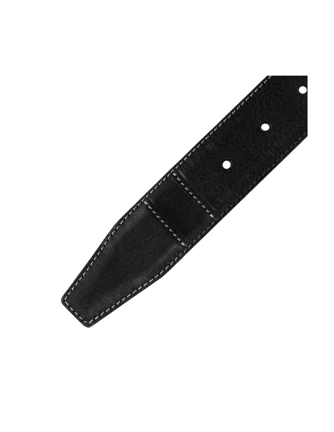 black leather belt B-VAFMAN-NEGRO