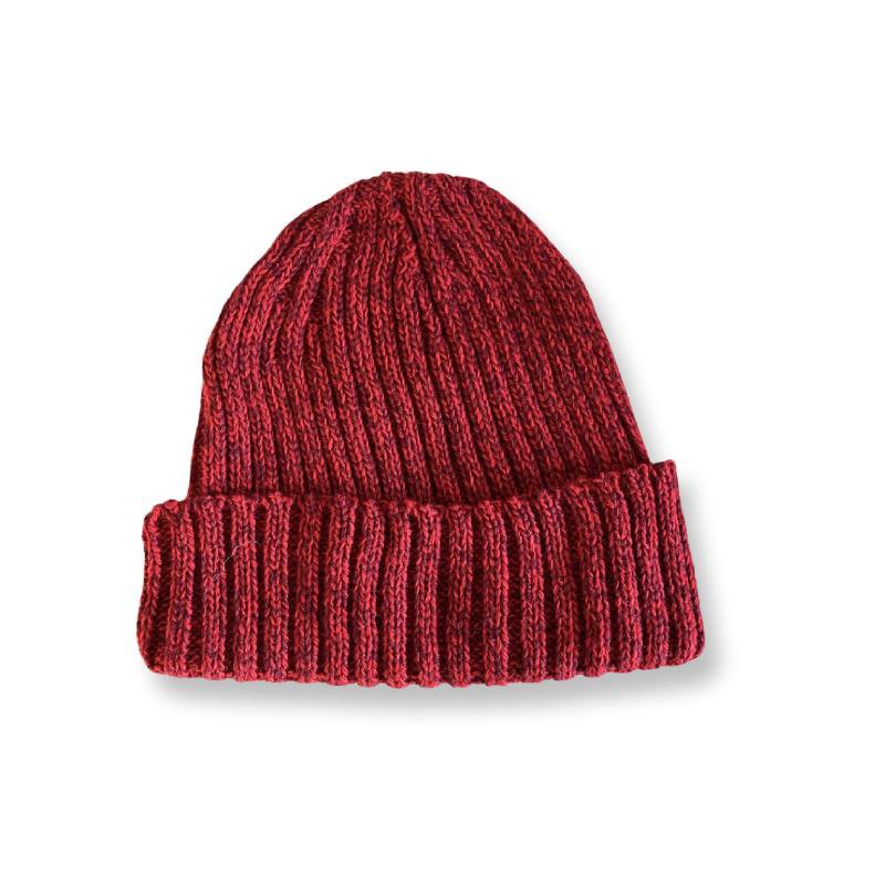 Gorra tejida trenzado color rojo BOI-TRENMED-ROJO