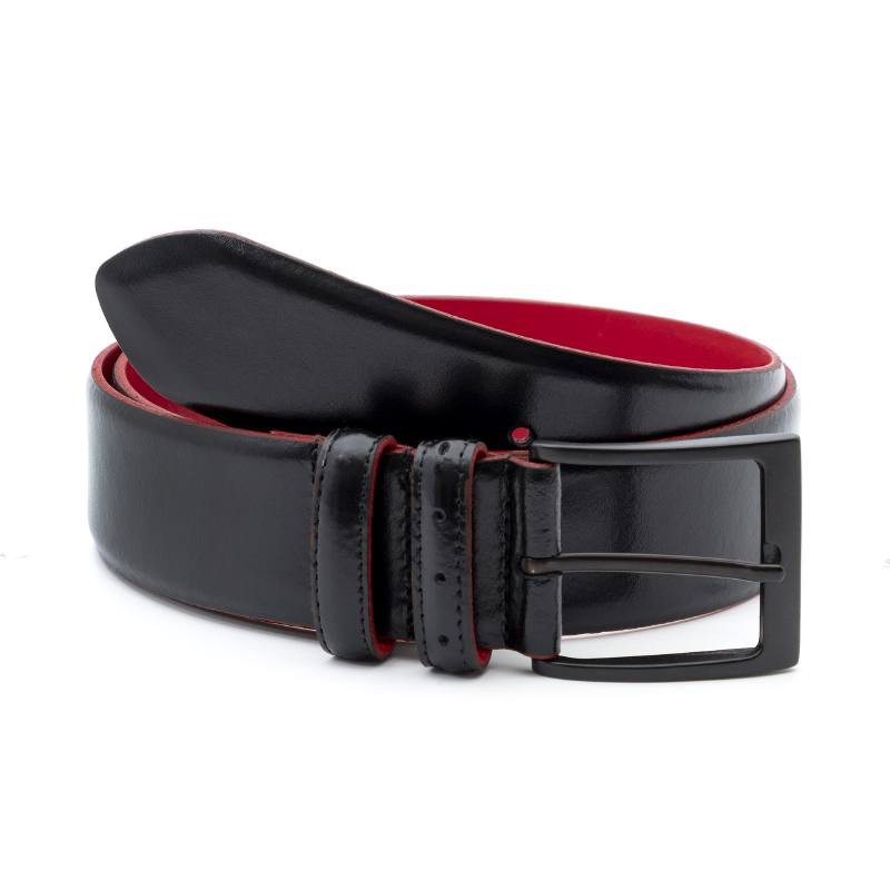 black leather belt B-PARAMAN-NEGRO