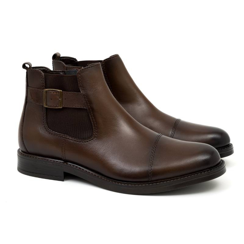 bottines chelsea en cuir marron BREBUCK-BROWN