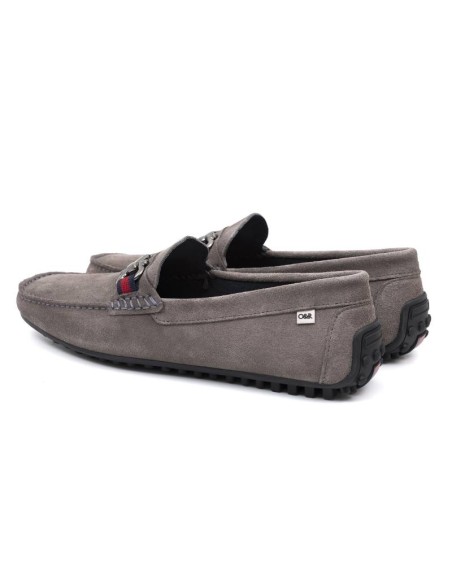Grey suede moccasin