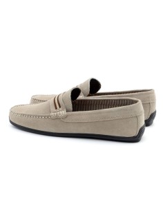 Mocasín de ante de piso antideslizante color beige 2