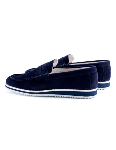 Blue suede moccasin