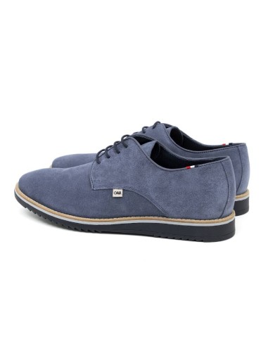 Derby casual de ante liso color azul