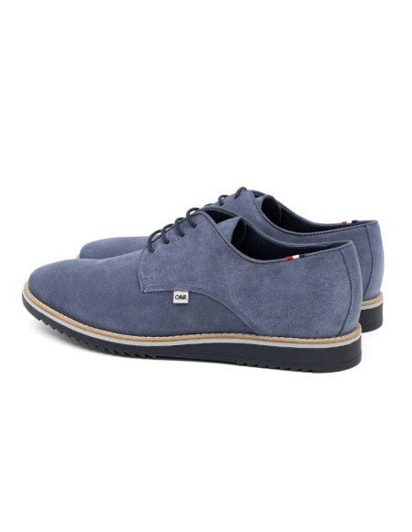 Derby casual de ante liso color azul
