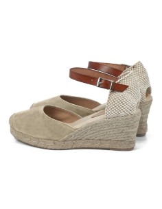 Espadrilles femme de peau beige W-AITANA-BEIGE 2