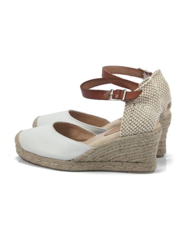 Espadrilles femme de peau blanc W-AITANA-HIELO