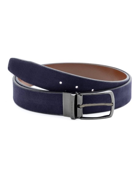 Blue suede belt