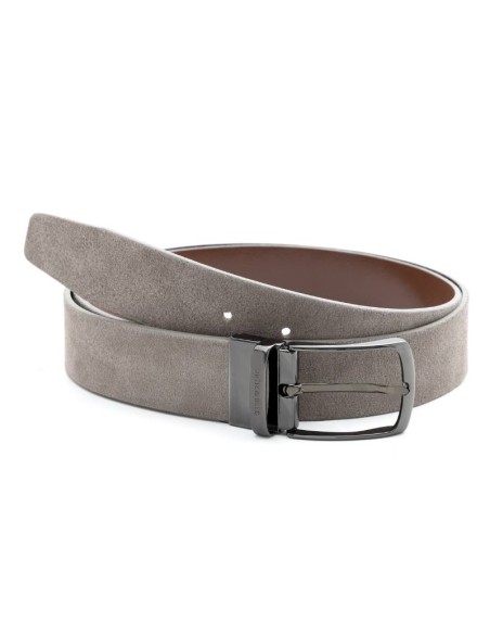Grey suede belt