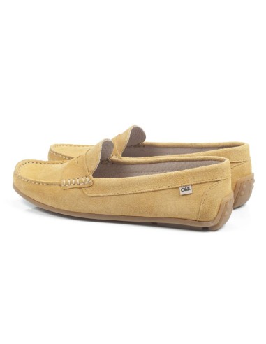 Brown suede women's mocassins