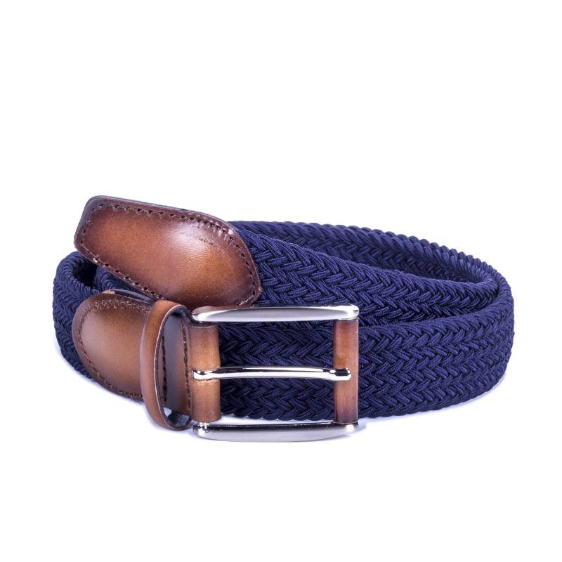 Ceinture tressé bleu B-TRENTO-BOREAL