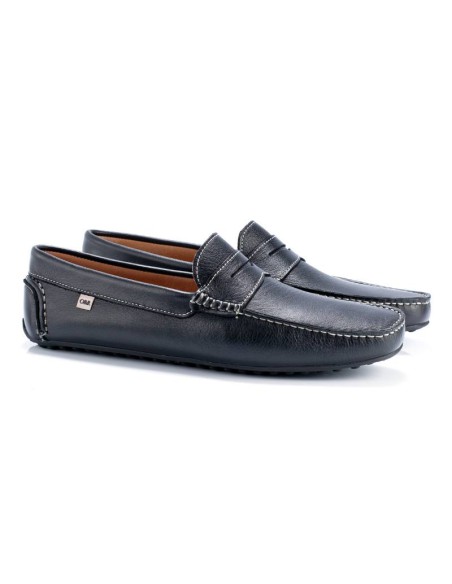 black leather moccasin BUDENOR-NEGRO