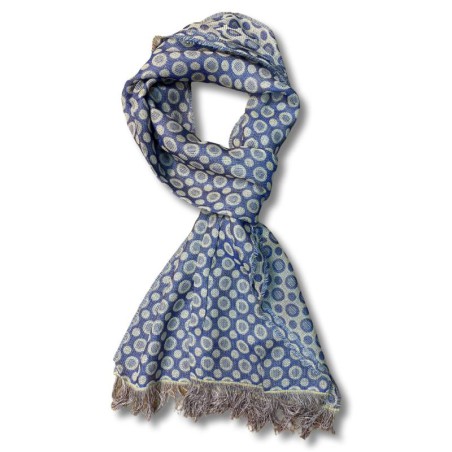 Foulard para mujer estampado grabados color azul BUF-1422-NAVY