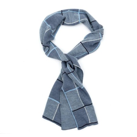 blue solid color men's scarf BUF-CAPRI-BLUE