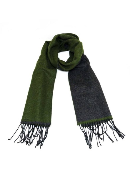 Bufanda para hombre liso en doble tonalidad color verde BUF-MOITO-VERDE-GRIS