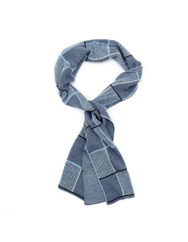 Foulard pour homme lisse bleu BUF-ROME-BLUE