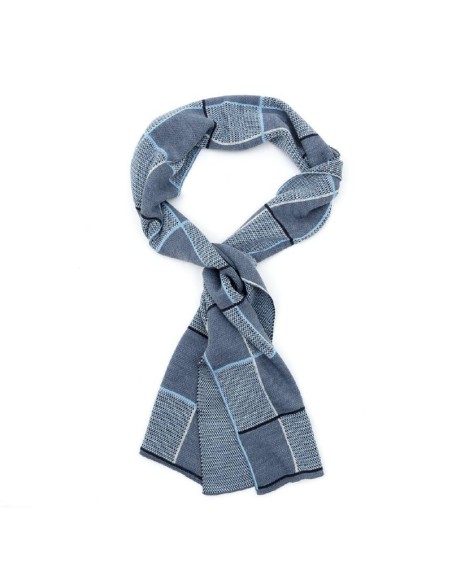 blue solid color men's scarf BUF-ROME-BLUE