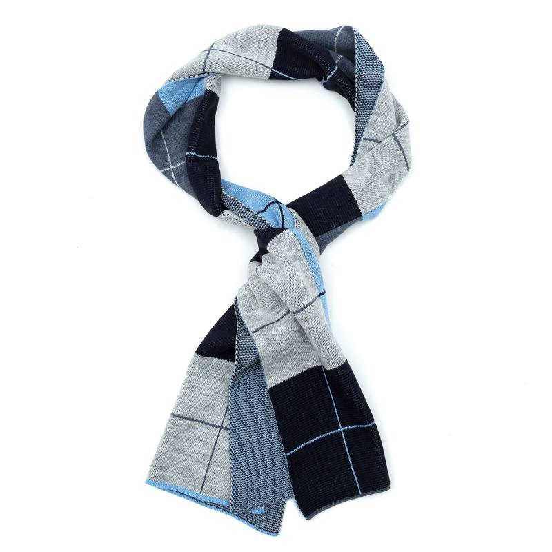 blue solid color men's scarf BUF-VIENA-BLUE