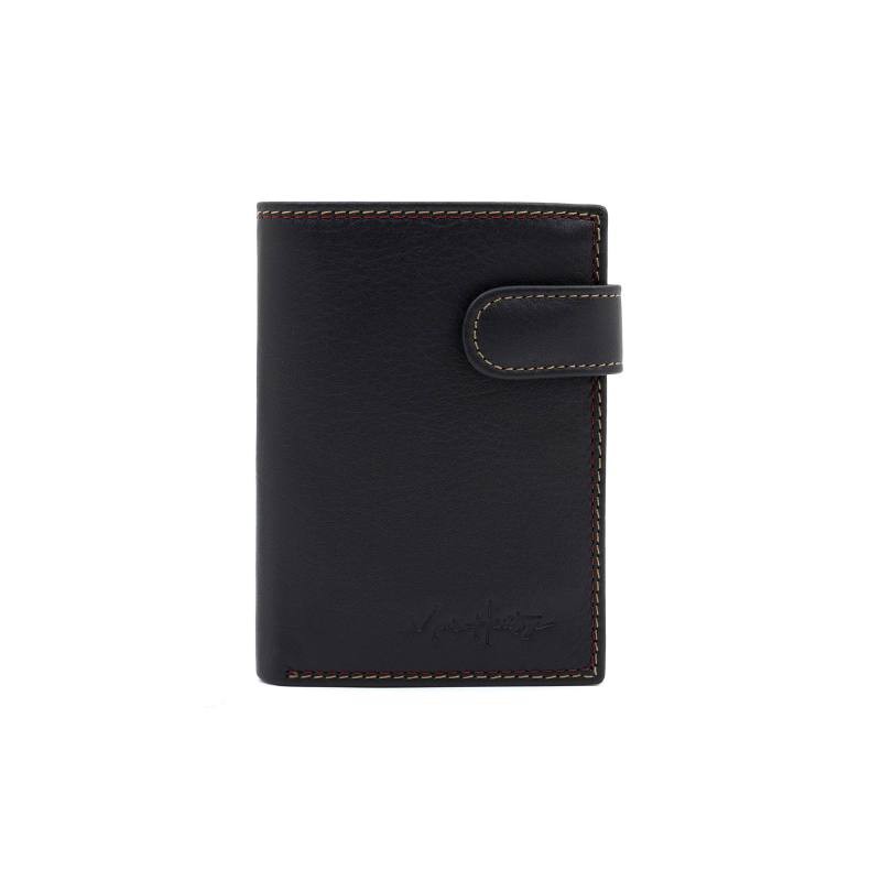 black leather wallet AC-SENA-479-NEGRO